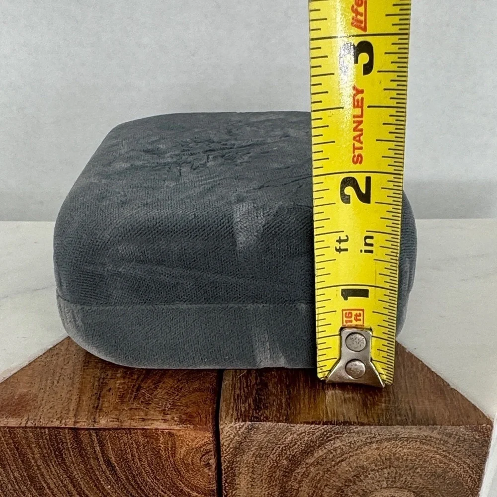 Estate Gray Velvet Travel Jewelry Box